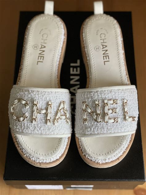 chanel fur slides for sale|authentic Chanel sandals.